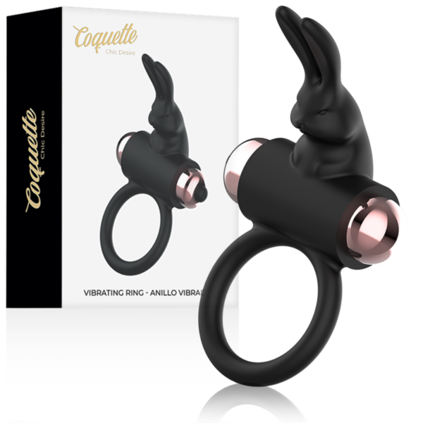 COQUETTE TOYS - COCK RING ANILLO VIBRADOR NEGRO / GOLD