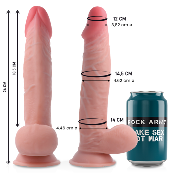 ROCKARMY - DUAL DENSITY SHERMAN DILDO REALISTA 24CM